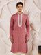 Men's Rose Pink Silk Blend Kurta